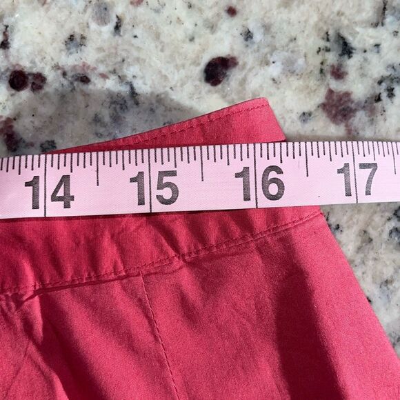 Talbots Pleated A-Line Skirt Cotton Pockets Coral Red Size‎ 10 - Picture 7 of 8